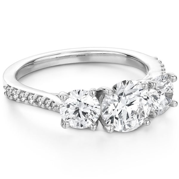 0.14 ctw. Camilla 3 Stone Diamond Engagement Ring in Platinum Image 3 Romm Diamonds Brockton, MA