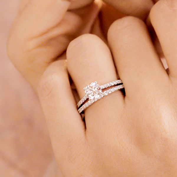 0.18 ctw. Camilla HOF Engagement Ring - Dia Band in Platinum Image 4 Romm Diamonds Brockton, MA