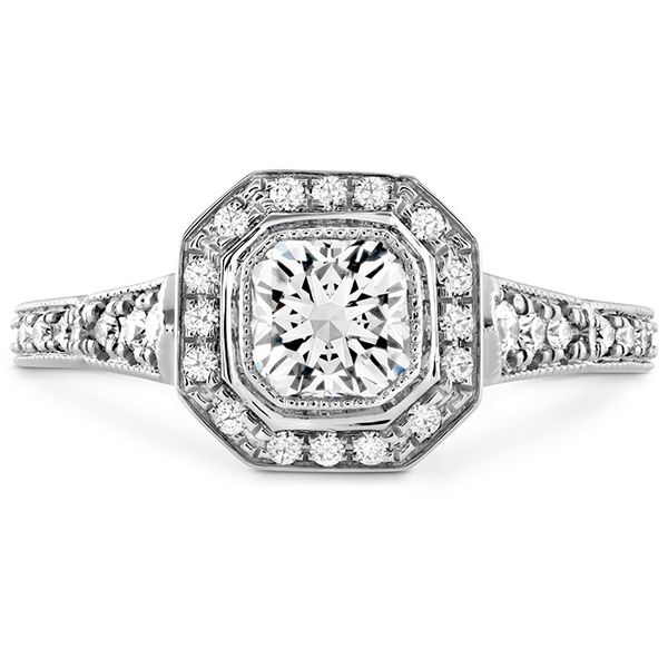 0.3 ctw. Deco Chic DRM Halo Engagement Ring in 18K White Gold Romm Diamonds Brockton, MA