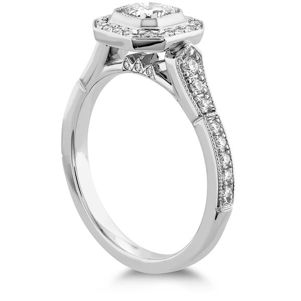 0.28 ctw. Deco Chic DRM Halo Engagement Ring in 18K White Gold Image 2 Becky Beauchine Kulka Diamonds and Fine Jewelry Okemos, MI