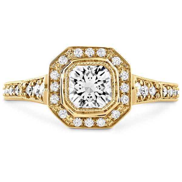 0.3 ctw. Deco Chic DRM Halo Engagement Ring in 18K Yellow Gold Becky Beauchine Kulka Diamonds and Fine Jewelry Okemos, MI