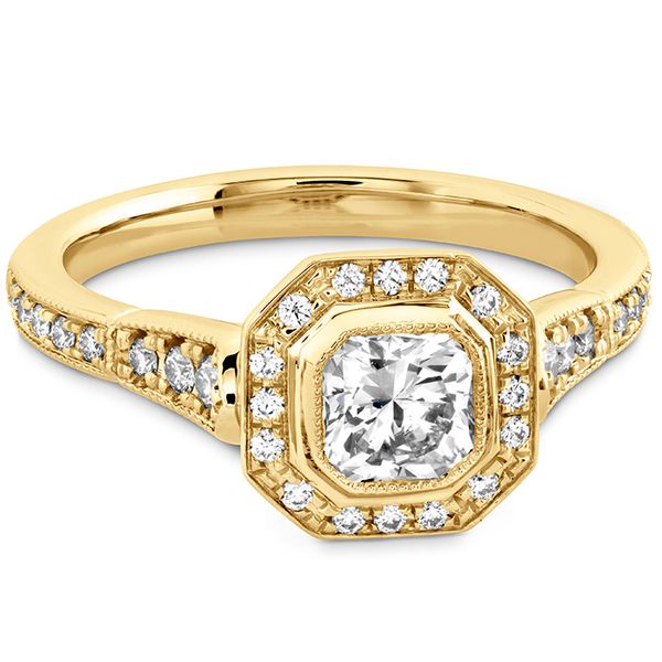 0.3 ctw. Deco Chic DRM Halo Engagement Ring in 18K Yellow Gold Image 3 Becky Beauchine Kulka Diamonds and Fine Jewelry Okemos, MI