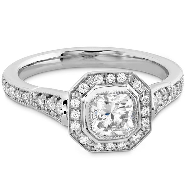 0.28 ctw. Deco Chic DRM Halo Engagement Ring in Platinum Image 3 Romm Diamonds Brockton, MA