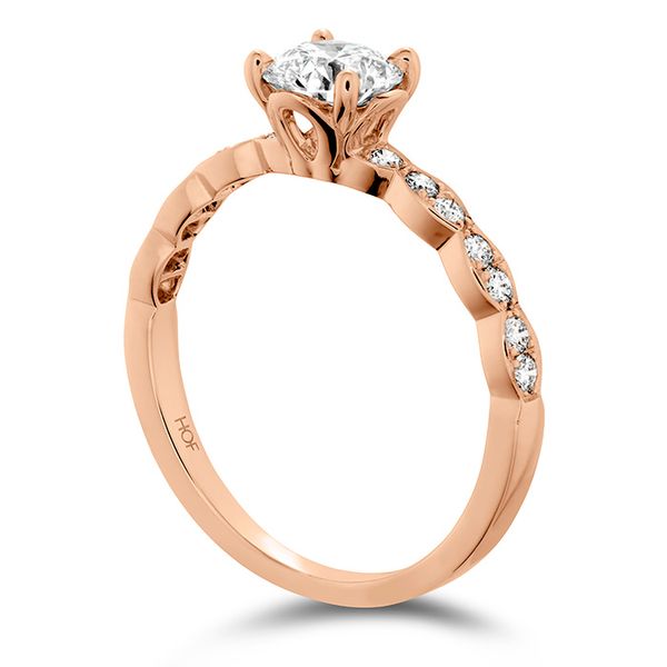 0.15 ctw. Lorelei Floral Engagement Ring-Diamond Band in 18K Rose Gold Image 2 Romm Diamonds Brockton, MA