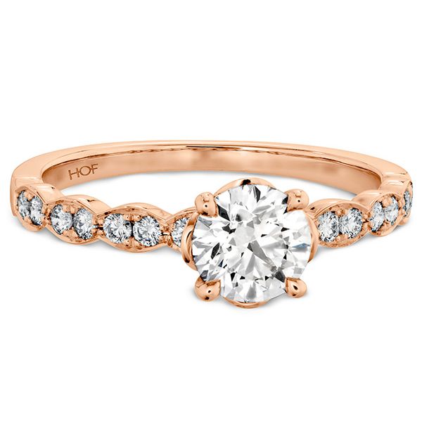 0.15 ctw. Lorelei Floral Engagement Ring-Diamond Band in 18K Rose Gold Image 3 Romm Diamonds Brockton, MA