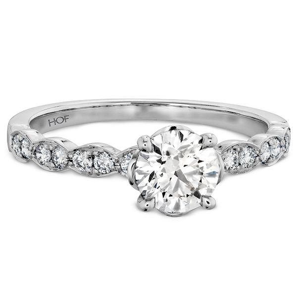 0.15 ctw. Lorelei Floral Engagement Ring-Diamond Band in 18K White Gold Image 3 Romm Diamonds Brockton, MA