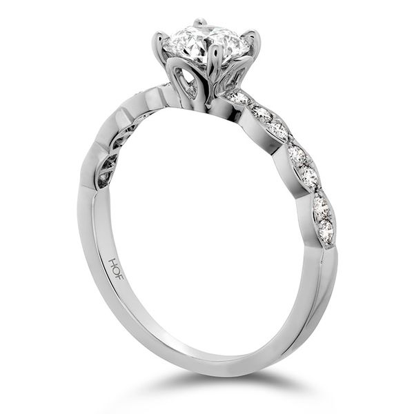 0.15 ctw. Lorelei Floral Engagement Ring-Diamond Band in 18K White Gold Image 2 Romm Diamonds Brockton, MA