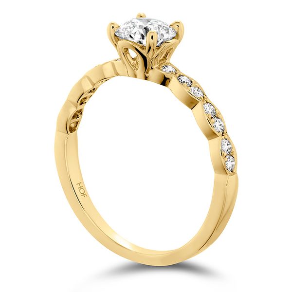 0.15 ctw. Lorelei Floral Engagement Ring-Diamond Band in 18K Yellow Gold Image 2 Romm Diamonds Brockton, MA
