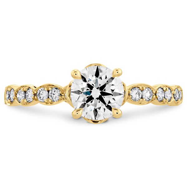 0.15 ctw. Lorelei Floral Engagement Ring-Diamond Band in 18K Yellow Gold Romm Diamonds Brockton, MA
