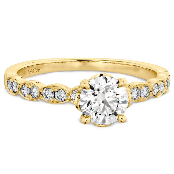 0.15 ctw. Lorelei Floral Engagement Ring-Diamond Band in 18K Yellow Gold Image 3 Romm Diamonds Brockton, MA
