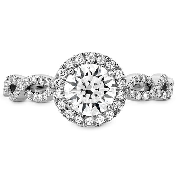 0.3 ctw. Destiny Lace HOF Halo Engagement Ring - Dia Intensive in 18K White Gold Romm Diamonds Brockton, MA