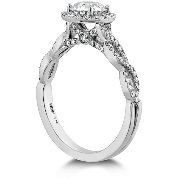 0.3 ctw. Destiny Lace HOF Halo Engagement Ring - Dia Intensive in 18K White Gold Image 2 Romm Diamonds Brockton, MA