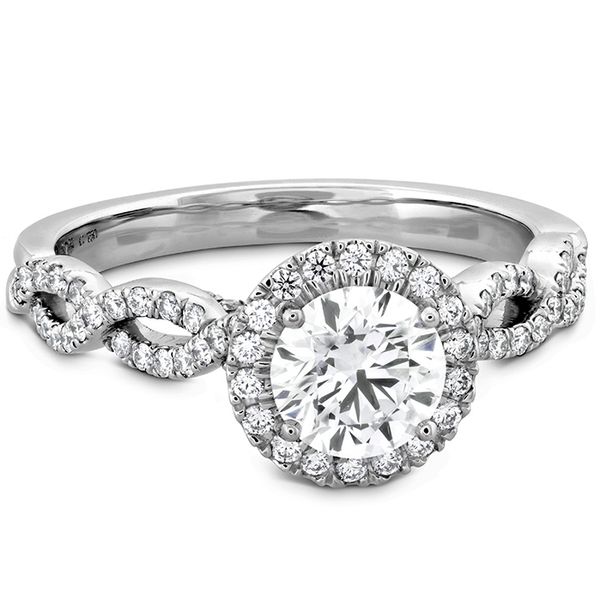 0.3 ctw. Destiny Lace HOF Halo Engagement Ring - Dia Intensive in Platinum Image 3 Romm Diamonds Brockton, MA