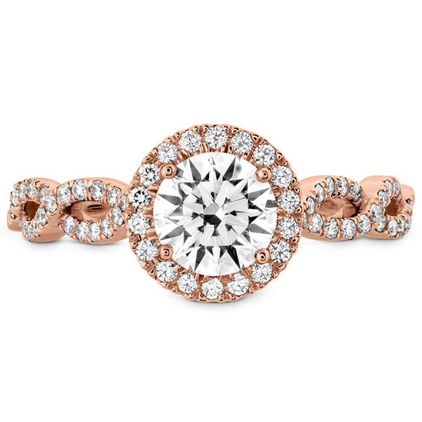 0.32 ctw. Destiny Lace HOF Halo Engagement Ring - Dia Intensive in 18K Rose Gold Romm Diamonds Brockton, MA