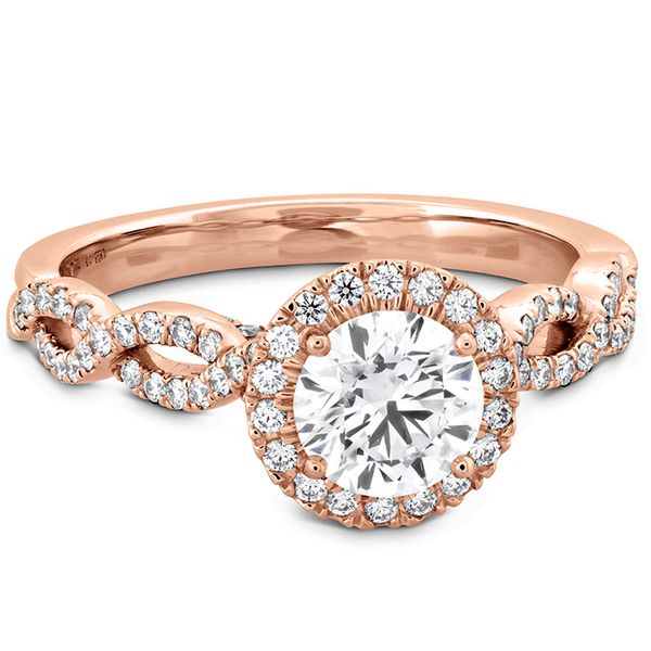 0.35 ctw. Destiny Lace HOF Halo Engagement Ring - Dia Intensive in 18K Rose Gold Image 3 Romm Diamonds Brockton, MA