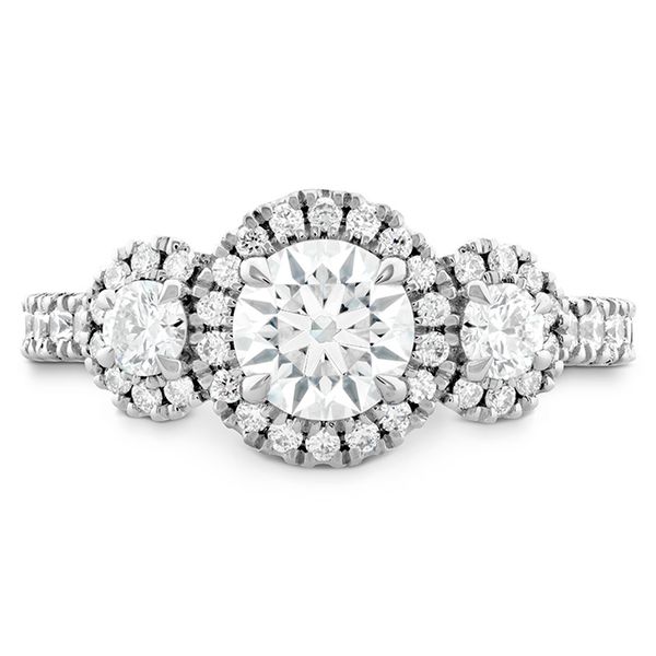 0.6 ctw. Integrity HOF Three Stone Engagement Ring in Platinum Valentine's Fine Jewelry Dallas, PA