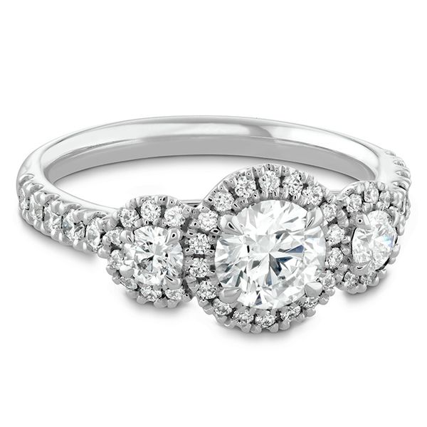 0.65 ctw. Integrity HOF Three Stone Engagement Ring in 18K White & Rose Gold Image 3 Valentine's Fine Jewelry Dallas, PA