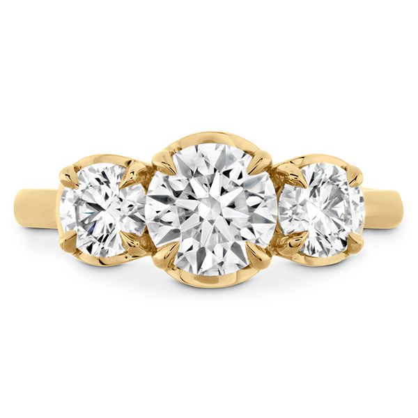 Juliette HOF Three Stone Semi-Mount in 18K Yellow Gold Becky Beauchine Kulka Diamonds and Fine Jewelry Okemos, MI