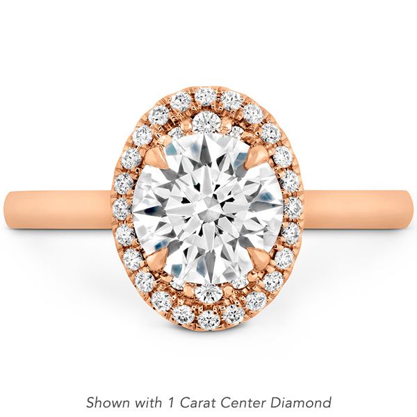 0.1 ctw. Juliette Oval Halo Engagement Ring in 18K Rose Gold Becky Beauchine Kulka Diamonds and Fine Jewelry Okemos, MI