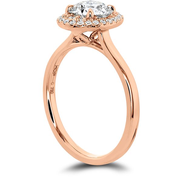 0.1 ctw. Juliette Oval Halo Engagement Ring in 18K Rose Gold Image 2 Becky Beauchine Kulka Diamonds and Fine Jewelry Okemos, MI