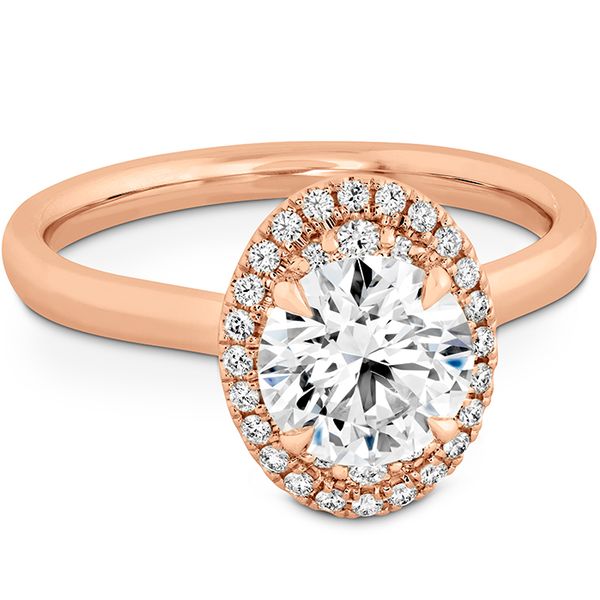0.1 ctw. Juliette Oval Halo Engagement Ring in 18K Rose Gold Image 3 Valentine's Fine Jewelry Dallas, PA