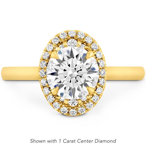 0.1 ctw. Juliette Oval Halo Engagement Ring in 18K Yellow Gold Valentine's Fine Jewelry Dallas, PA