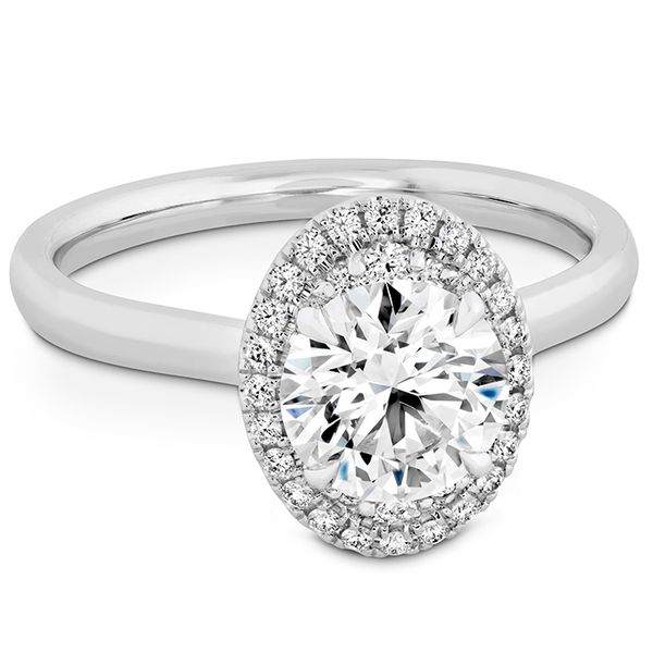 0.11 ctw. Juliette Oval Halo Engagement Ring in Platinum Image 3 Romm Diamonds Brockton, MA