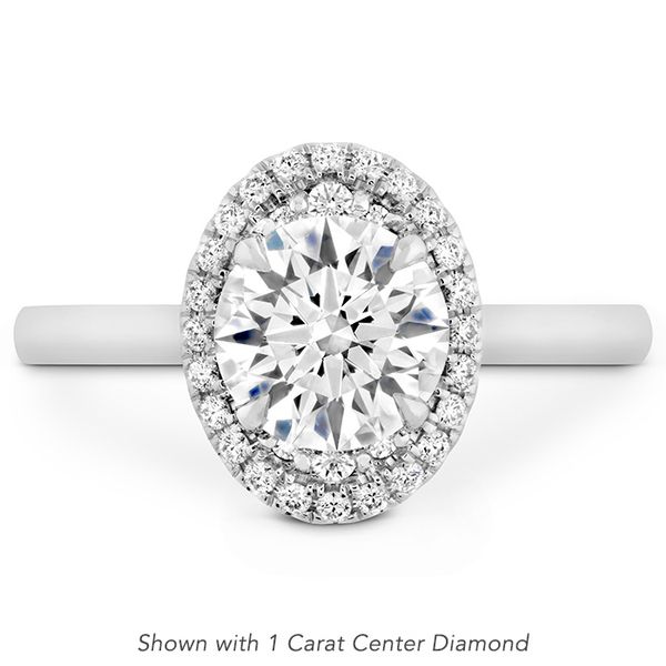 0.14 ctw. Juliette Oval Halo Engagement Ring in 18K White Gold Romm Diamonds Brockton, MA