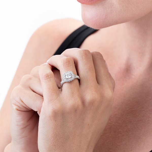 1.17 ctw. Luxe Transcend Premier Custom Halo Diamond Ring in Platinum Image 4 Valentine's Fine Jewelry Dallas, PA