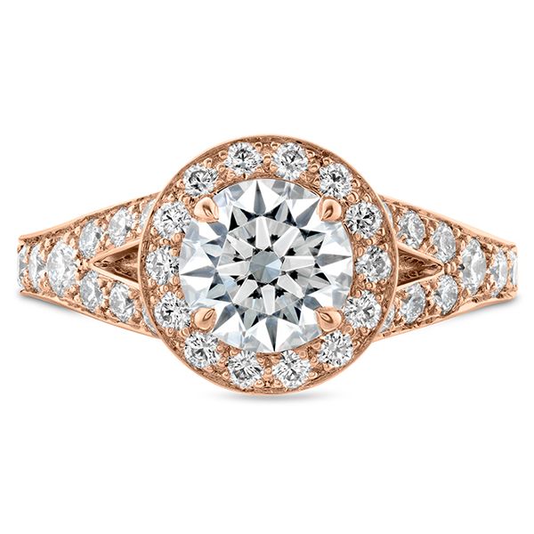 0.84 ctw. Luxe Transcend Premier HOF Halo Split Diamond Ring in 18K Rose Gold Romm Diamonds Brockton, MA