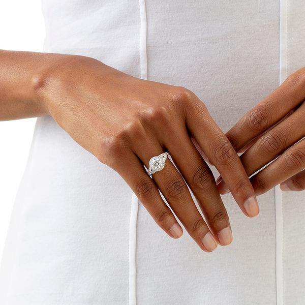 0.84 ctw. Luxe Transcend Premier HOF Halo Split Diamond Ring in 18K White Gold Image 4 Becky Beauchine Kulka Diamonds and Fine Jewelry Okemos, MI