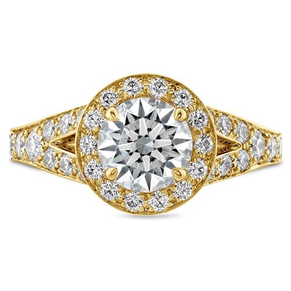 0.84 ctw. Luxe Transcend Premier HOF Halo Split Diamond Ring in 18K Yellow Gold Becky Beauchine Kulka Diamonds and Fine Jewelry Okemos, MI