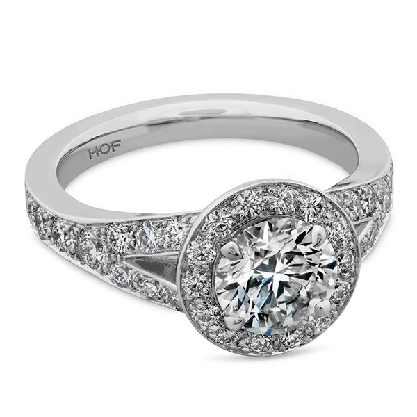 0.84 ctw. Luxe Transcend Premier HOF Halo Split Diamond Ring in Platinum Image 3 Romm Diamonds Brockton, MA