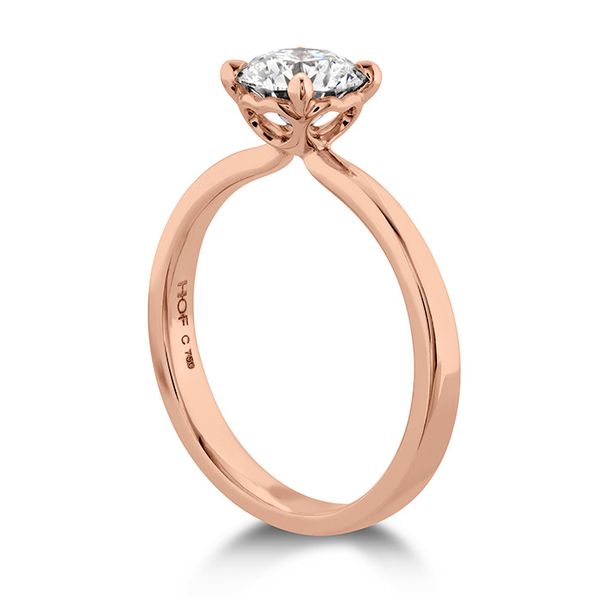 HOF Signature Solitaire Engagement Ring in 18K Rose Gold Image 2 Romm Diamonds Brockton, MA