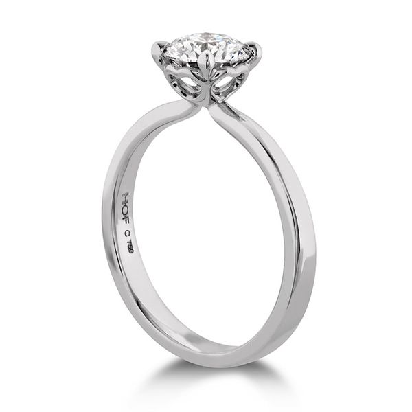 HOF Signature Solitaire Engagement Ring in 18K White Gold Image 2 Romm Diamonds Brockton, MA