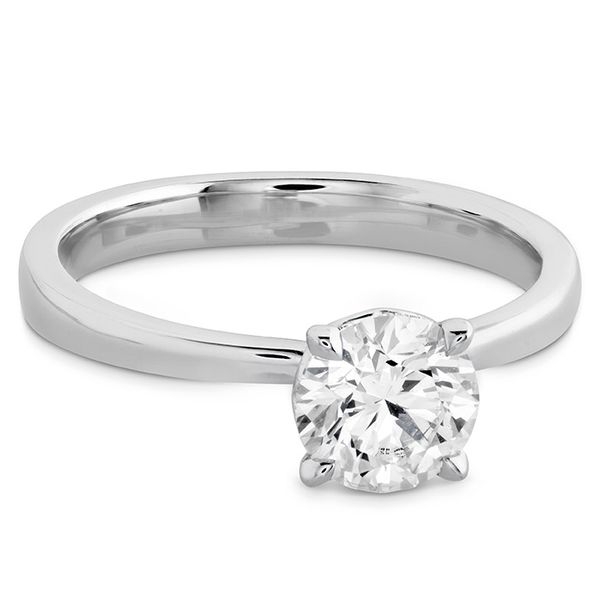 HOF Signature Solitaire Engagement Ring in 18K White Gold Image 3 Romm Diamonds Brockton, MA