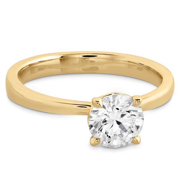 HOF Signature Solitaire Engagement Ring in 18K Yellow Gold Image 3 Romm Diamonds Brockton, MA