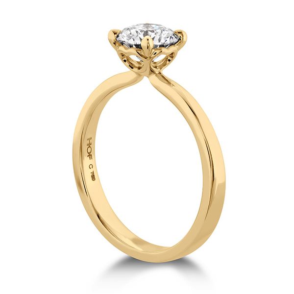 HOF Signature Solitaire Engagement Ring in 18K Yellow Gold Image 2 Romm Diamonds Brockton, MA