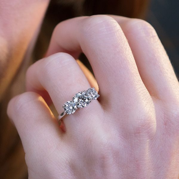 0.3 ctw. Simply Bridal Three Stone Semi-Mount in Platinum Image 4 Valentine's Fine Jewelry Dallas, PA