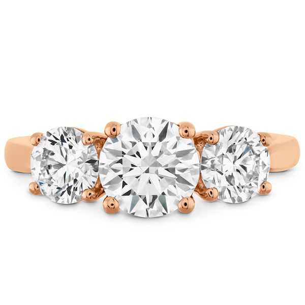 1 ctw. Simply Bridal Three Stone Semi-Mount in 18K Rose Gold Becky Beauchine Kulka Diamonds and Fine Jewelry Okemos, MI