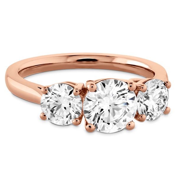 1 ctw. Simply Bridal Three Stone Semi-Mount in 18K Rose Gold Image 3 Becky Beauchine Kulka Diamonds and Fine Jewelry Okemos, MI