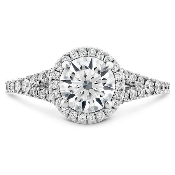 0.35 ctw. Transcend Premier HOF Halo Split Shank Engagement Ring in 18K White Gold Romm Diamonds Brockton, MA