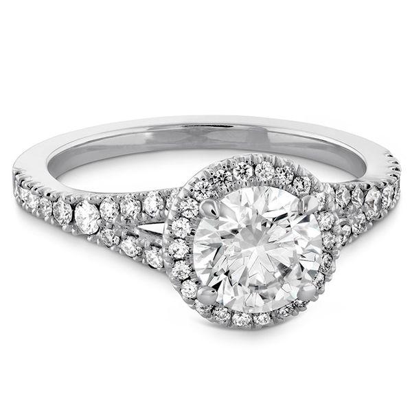 0.35 ctw. Transcend Premier HOF Halo Split Shank Engagement Ring in 18K White Gold Image 3 Romm Diamonds Brockton, MA