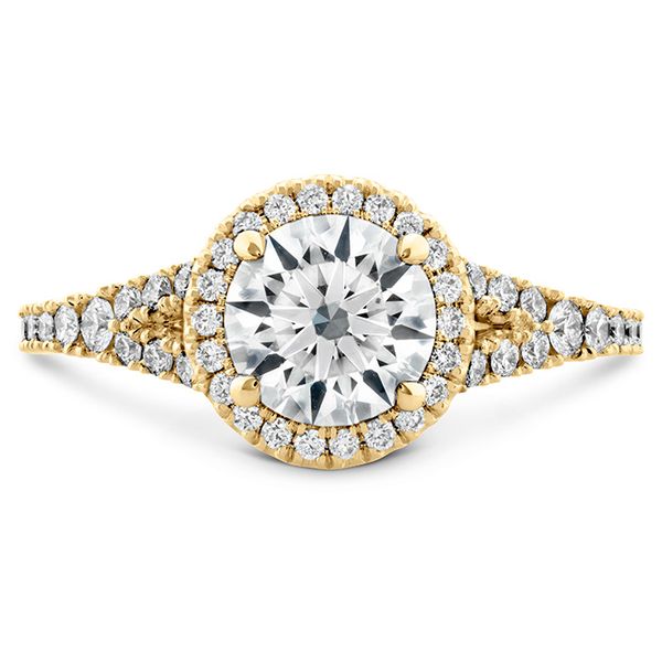 0.35 ctw. Transcend Premier HOF Halo Split Shank Engagement Ring in 18K Yellow Gold Becky Beauchine Kulka Diamonds and Fine Jewelry Okemos, MI