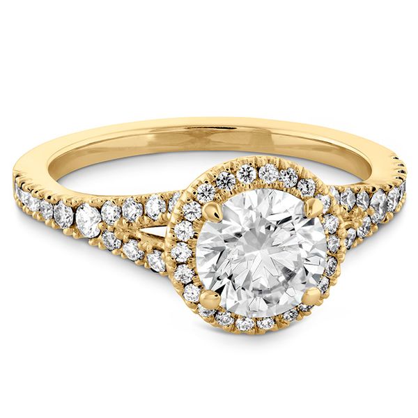 0.35 ctw. Transcend Premier HOF Halo Split Shank Engagement Ring in 18K Yellow Gold Image 3 Becky Beauchine Kulka Diamonds and Fine Jewelry Okemos, MI