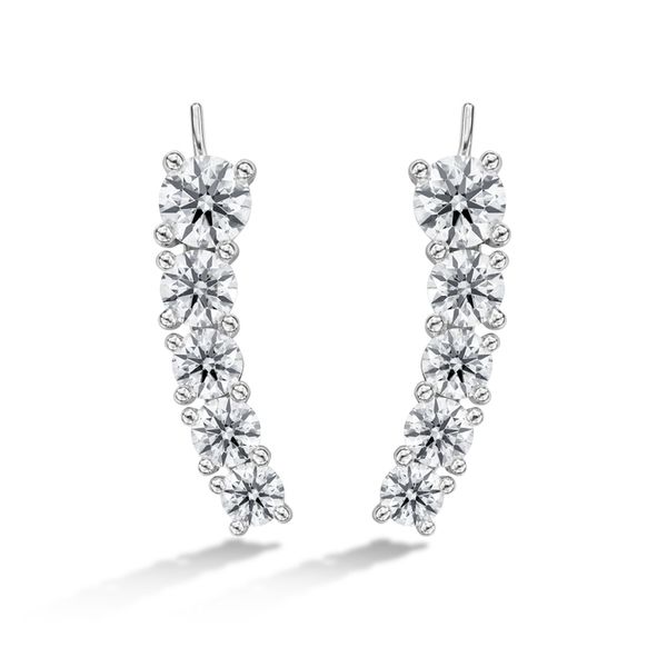 5.69 ctw. Cascade Earring Climber 5 Stone in 18K White Gold Galloway and Moseley, Inc. Sumter, SC