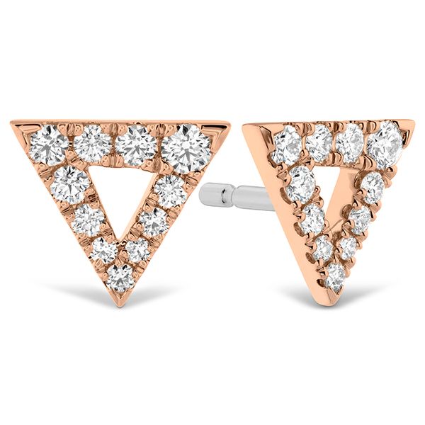 0.2 ctw. Charmed Triangle Earrings in 18K Rose Gold Sanders Diamond Jewelers Pasadena, MD