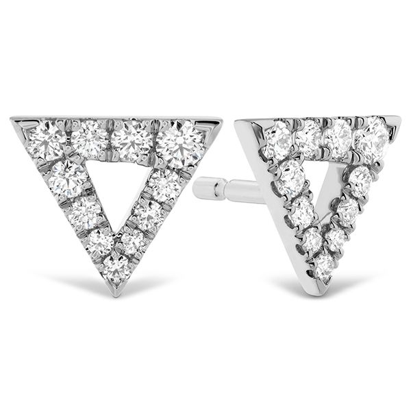 0.2 ctw. Charmed Triangle Earrings in 18K White Gold Sanders Diamond Jewelers Pasadena, MD