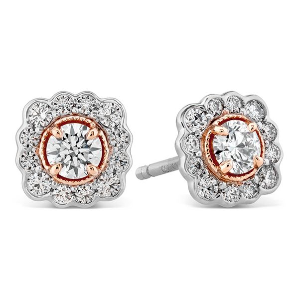 0.56 ctw. Liliana Flower Stud Earrings in 18K Yellow Gold w/Platinum Galloway and Moseley, Inc. Sumter, SC