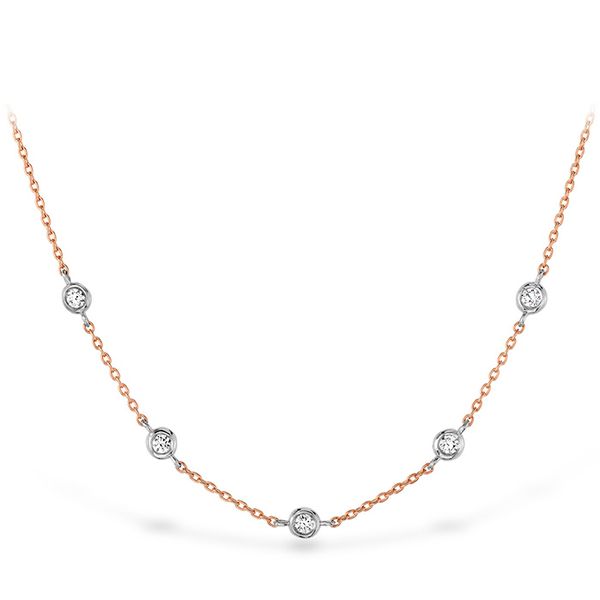 HOF Signature Off-Set Five Bezel Necklace in 18K Yellow Gold w/Platinum Galloway and Moseley, Inc. Sumter, SC